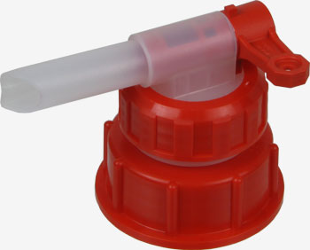 Auslaufhahn mit Überwurfmutter für DIN 50 Gewinde, 5 - 10 Liter Kanister, A Ø 46,1 mm, B Ø 50,1 mm